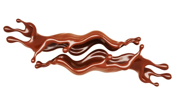 Splash Chocolate Rendering Illustration — Stock Photo, Image