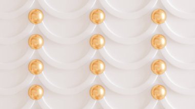 Mimari, iç desen, beyaz, sarı, altın desenli duvar. 3d görüntüleme, 3d illüstrasyon.