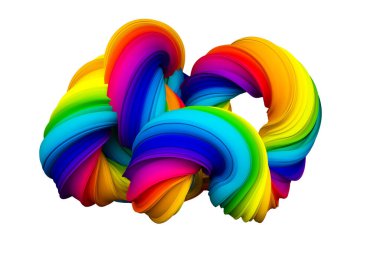 Soyut gökkuşağı şekli. 3d görüntüleme, 3d illüstrasyon.