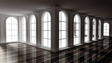 Lüks kasvetli, içi boş. 3d görüntüleme, 3d illüstrasyon.