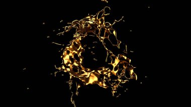 Bir tutam altın. 3d görüntüleme, 3d illüstrasyon.