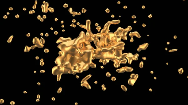 Splash Gold Rendering Illustration — Stock Photo, Image