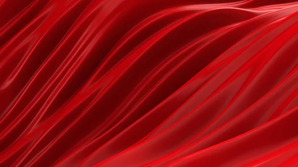 Lusso Sfondo Rosso Con Tessuto Volante Rendering Illustrazione — Foto Stock