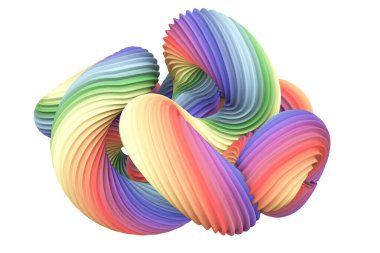 Soyut gökkuşağı şekli. 3d görüntüleme, 3d illüstrasyon.