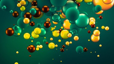 Neşeli, pozitif, taşaklı, parlak bir arka plan. 3d görüntüleme, 3d illüstrasyon.