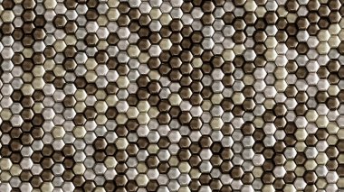 Altıgenli gümüş geometrik arka plan. 3d görüntüleme, 3d illüstrasyon.