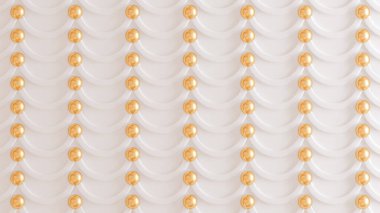 Mimari, iç desen, beyaz, sarı, altın desenli duvar. 3d görüntüleme, 3d illüstrasyon.