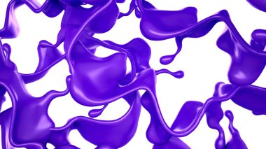 Bir tutam mor sıvı. 3d görüntüleme, 3d illüstrasyon.