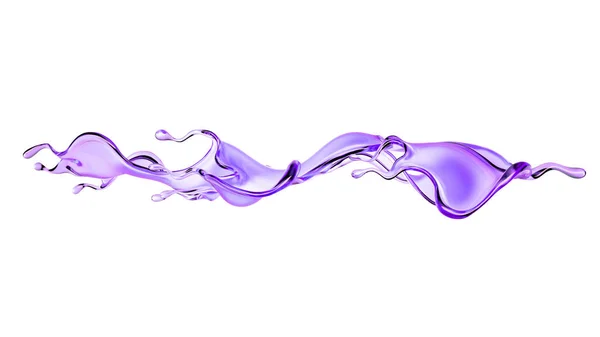 Chorrito Líquido Púrpura Transparente Representación Ilustración — Foto de Stock