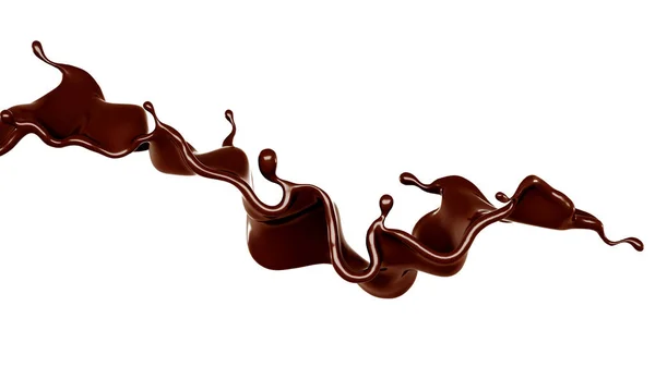 Goccio Cioccolato Rendering Illustrazione — Foto Stock