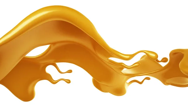 Splash Caramel Rendering Illustration — Stock Photo, Image