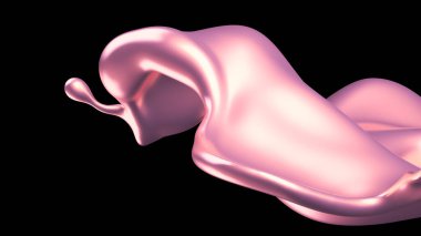 Şatafatlı altın bir sıvı sıçraması. 3d görüntüleme, 3d illüstrasyon.