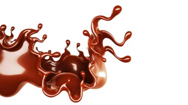 Bir tutam çikolata. 3d görüntüleme, 3d illüstrasyon.