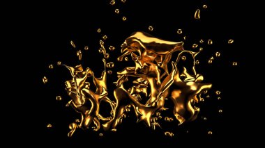 Bir tutam altın. 3d görüntüleme, 3d illüstrasyon.