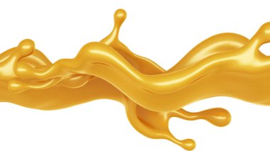 Altın sarısı karamel. 3d görüntüleme, 3d illüstrasyon.