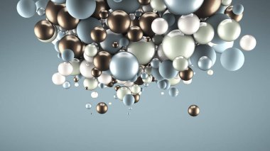 Neşeli, pozitif, taşaklı, parlak bir arka plan. 3d görüntüleme, 3d illüstrasyon.