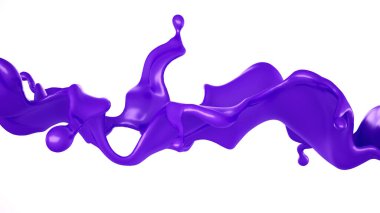 Bir tutam mor sıvı. 3d görüntüleme, 3d illüstrasyon.