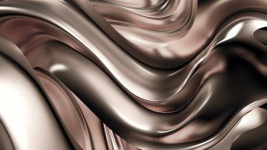 Saten kumaşlı, gümüş renkli bir arka plan. 3d görüntüleme, 3d illüstrasyon.