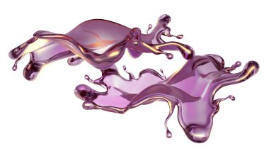 Şeffaf yeşil bir sıvı damlası. 3d görüntüleme, 3d illüstrasyon.