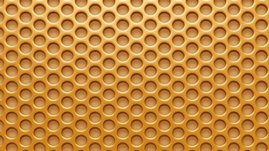Altın arka plan ızgarası. 3d görüntüleme, 3d illüstrasyon.
