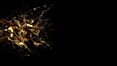 Bir tutam altın. 3d görüntüleme, 3d illüstrasyon.