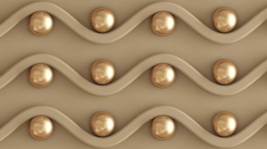 Mimari, iç desen, beyaz, sarı, altın desenli duvar. 3d görüntüleme, 3d illüstrasyon.