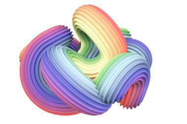 Soyut gökkuşağı şekli. 3d görüntüleme, 3d illüstrasyon.