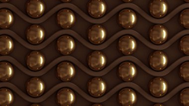 Kahverengi mimari, iç desen, bej rengi altın desenli duvar. 3d görüntüleme, 3d illüstrasyon.