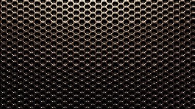 Gümüş, metal arka plan ızgarası. 3d görüntüleme, 3d illüstrasyon.