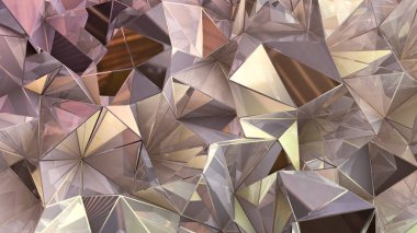 Üçgenli kristal zemin. 3d görüntüleme, 3d illüstrasyon.