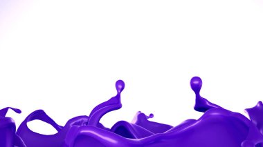 Bir tutam mor sıvı. 3d görüntüleme, 3d illüstrasyon.