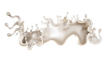 Kalın beyaz bir sıvı damlası. 3d görüntüleme, 3d illüstrasyon.