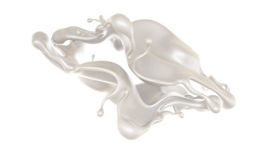 Bir tutam süt. 3d görüntüleme, 3d illüstrasyon.