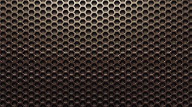 Gümüş, metal arka plan ızgarası. 3d görüntüleme, 3d illüstrasyon.
