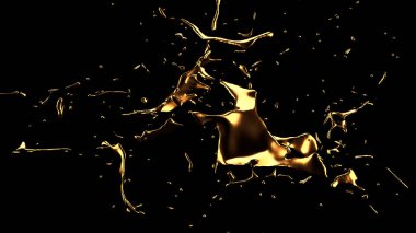 Bir tutam altın. 3d görüntüleme, 3d illüstrasyon.