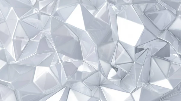 White Crystal Background Triangles Rendering Illustration — Stock Photo, Image