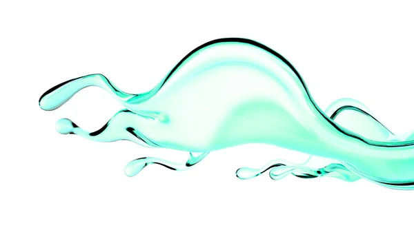 Une Éclaboussure Liquide Transparent Vert Rendu Illustration — Photo