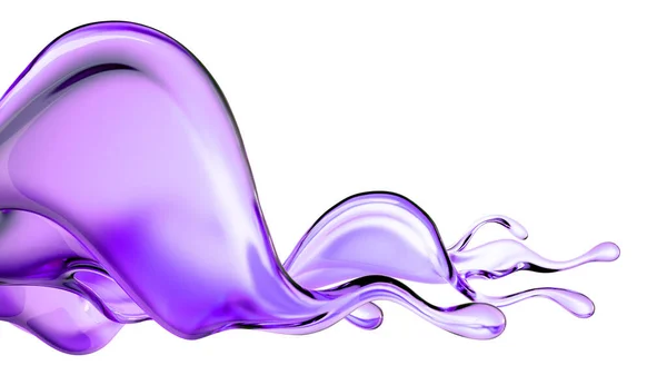 Splash Purple Transparent Liquid Rendering Illustration — Stock Photo, Image