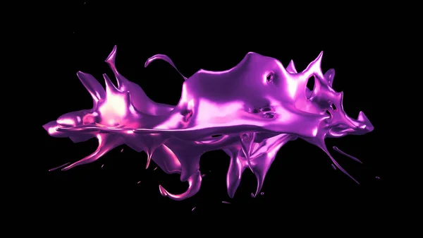 Всплеск Фиолетового Металла Рендеринг Иллюстрация — стоковое фото