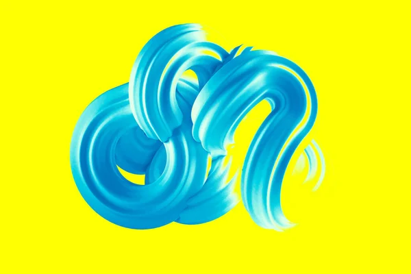 Abstraktes Türkis Auf Gelbem Hintergrund Darstellung Illustration — Stockfoto