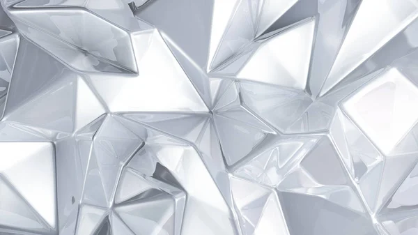 Fondo Cristal Blanco Con Triángulos Representación Ilustración — Foto de Stock