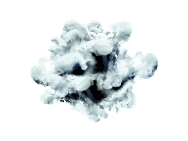 白い背景に灰色の煙 3Dレンダリング 3Dイラスト — ストック写真