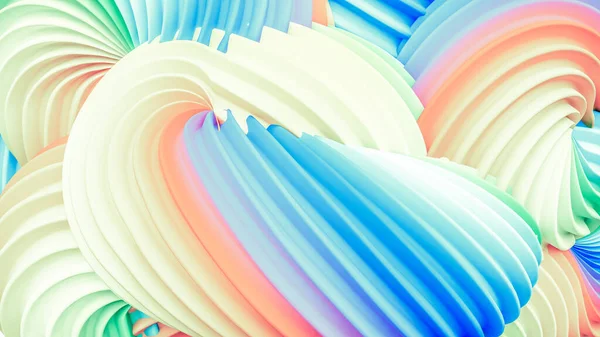 Forma Pastel Arco Íris Abstrato Renderização Ilustração — Fotografia de Stock