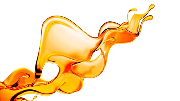 Splash Orange Juice Rendering Illustration — Stock Photo, Image