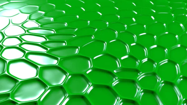 Groene Geometrische Achtergrond Met Reliëf Weergave Illustratie — Stockfoto