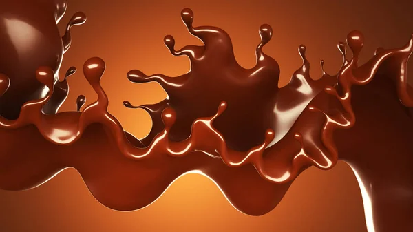 Kahverengi Arka Planda Bir Damla Çikolata Görüntüleme Illüstrasyon — Stok fotoğraf