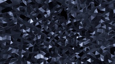 Mavi kristal arka plan ve üçgenler. 3d görüntüleme, 3d illüstrasyon.