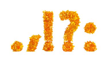 Sonbahar yazı tipi. 3d görüntüleme, 3d illüstrasyon.