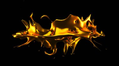 Bir tutam altın. 3d görüntüleme, 3d illüstrasyon.