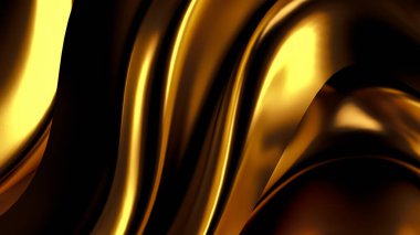 Saten kumaşlı lüks altın arka plan. 3d görüntüleme, 3d illüstrasyon.